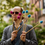 Behn Gillece with colorful mallets